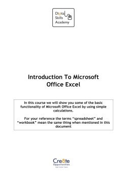 Introduction To Microsoft Office Excel