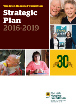 Strategic Plan 2016-2019 - Irish Hospice Foundation