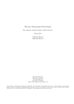 Min-max Hypergraph Partitioning1