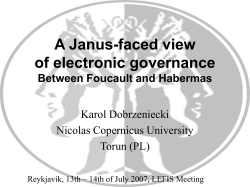 A Janus-faced view of electronic governance Between Foucault