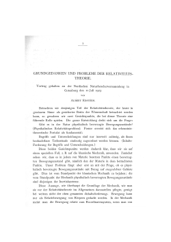 Grundgedanken und Probleme der Relativit&auml;tstheorie
