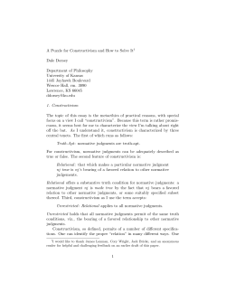 A Puzzle for Constructivism and How to Solve It† Dale