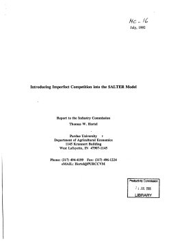Introducing Imperfect Competition into the SALTER Model
