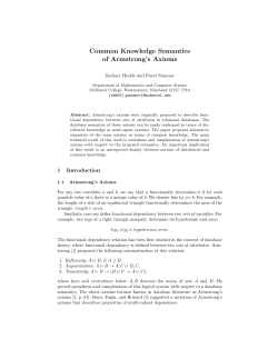 Common Knowledge Semantics of Armstrong`s