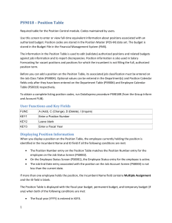 PS9018 &ndash; Position Table