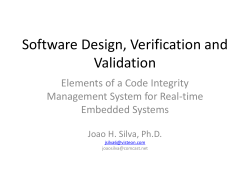 Software Design, Verification and Validation