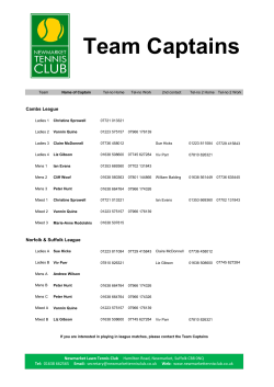 Team Captains - Newmarket Tennis Club