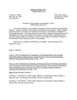 Second Year Winter &ndash; Principles &ndash; Part II, Wald