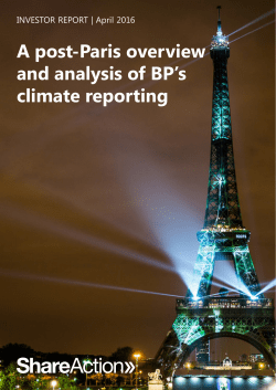 A post-Paris overview and analysis of BP`s climate