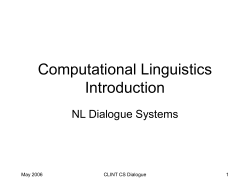 Computational Linguistics Introduction