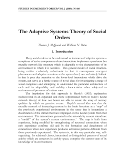 The Adaptive Systems Theory of Social Orders