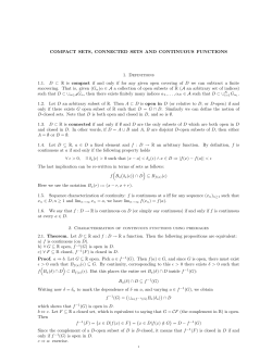 COMPACT SETS, CONNECTED SETS AND CONTINUOUS