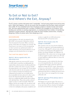 To Exit or not to Exit? And Where`s the Exit, Anyway?