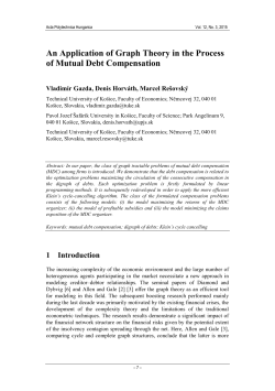 An Application of Graph Theory in the Process of Mutual Debt