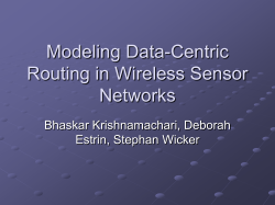 Modeling Data-Centric Routing in Wireless Sensor