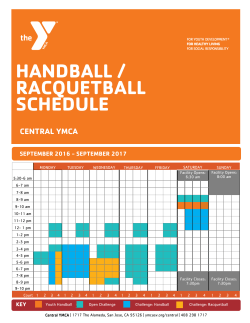 HANDBALL / RACQUETBALL SCHEDULE