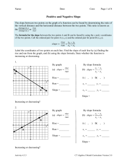 Activity 4.3.3 Positive and Negative Slope