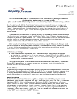Capital One Finds Majority of Finance Professionals Prefer Treasury