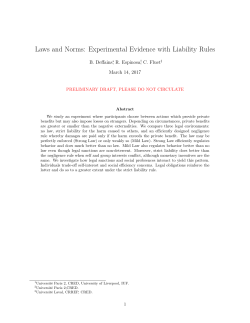 Laws and Norms: Experimental Evidence with Liability Rules