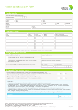 Claim form - Defence Health
