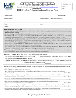 Document # 141 2014-2016 Fire Protection Sprinkler Renewal Form