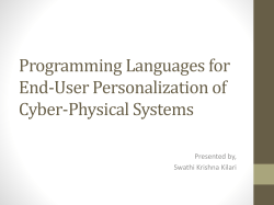 Programming Languages for End-User Personalization of Cyber