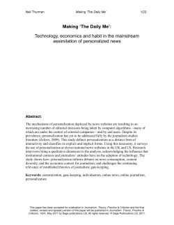 Making `The Daily Me`: Technology, economics and habit in the
