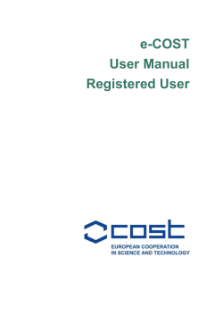 Create a New e-COST Profile
