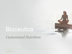 A Case for Custom Nutrition
