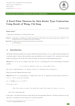 A Fixed Point Theorem for Meir Keeler Type Contraction Using