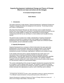 Capacity Development - Are you looking for one of those websites