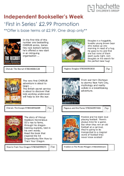 Independent Bookseller`s Week `First in Series` &pound;2.99 Promotion