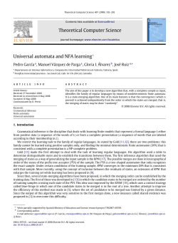 Theoretical Computer Science Universal automata and NFA