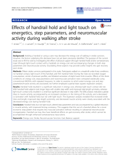 Effects of handrail hold and light touch on energetics, step