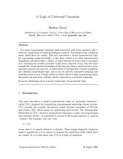 A logic of universal causation - University of Minnesota Duluth