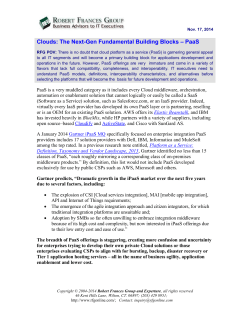 Clouds - Next Gen Building Blocks - PaaS