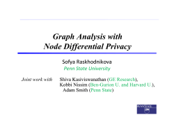 Graph Analysis with Node Differential Privacy Node Differential