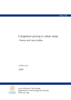Congestion pricing in urban areas - Trafik och väg