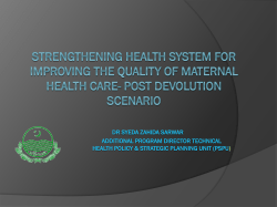 Devolution in Health Sector Challenges and WAY FORWARD Dept