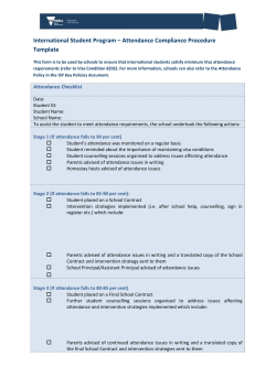 International Student Attendance Checklist