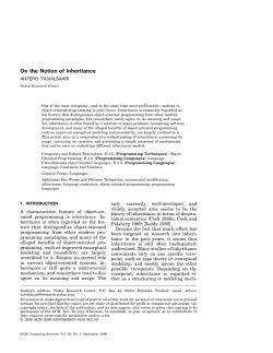 On the Notion of Inheritance