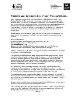 Choosing your Developing Green Talent Traineeship host&hellip;