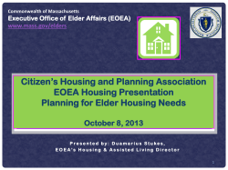 Executive Office of Elder Affairs - Citizens` Housing And Planning