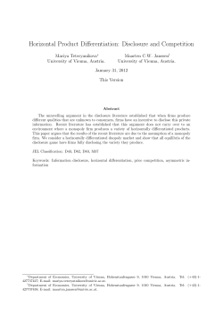 Horizontal Product Differentiation: Disclosure and Competition