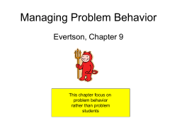 Managing Problem Behavior