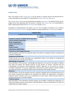 Format for a Concept Note - UNHCR-a