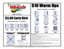 Played Saturday`s at 5:00PM $50 $50 $150 Played Saturday`s at 6