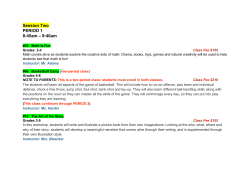 Session Two PERIOD 1 8:45am &ndash; 9:40am