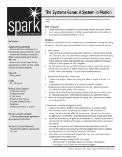 The Systems Game: A System in Motion