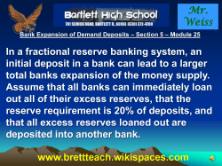 Bank Expansion of Demand Deposits - Section 5